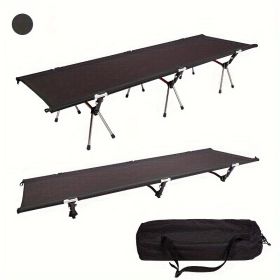 1pcs outdoor aluminum alloy folding bed, portable camping camping bed, adjustable height for siesta, single person