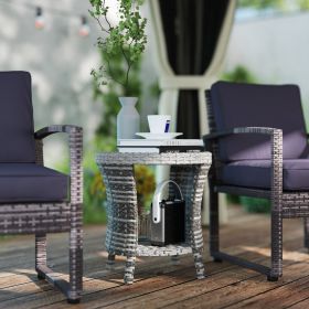 18" Outdoor Coffee Table (Option: Mixed Gray-490x500x180 mm)