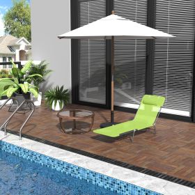 Folding Chaise Lounge Pool Chairs (Option: Green & Sliver-670x80x570 mm)