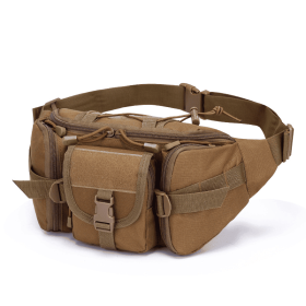 Men's Waterproof Nylon Fanny Pack With Adjustable Belt; Tactical Sport Arm Waist Bag For Outdoor Hiking Fishing Hunting Camping Travel (Color: Clay Color, Size: The belt can be adjusted)